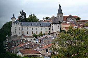 Historic Castle and Church in Liverdun, Moselle, France
