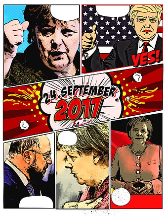 Pop Art Political Comic Poster German Federal Election 2017