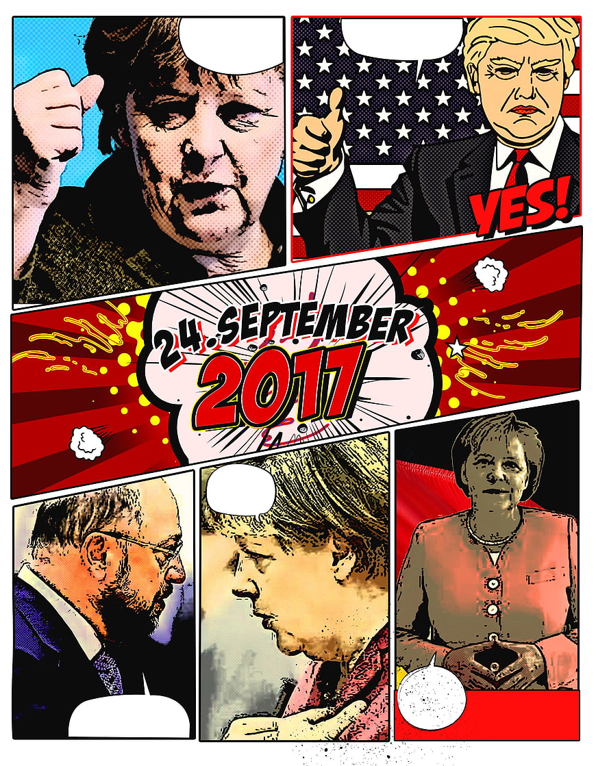 Pop Art Political Comic Poster German Federal Election 2017