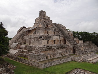 Ancient Mayan Temple Ruins in Yucatan, Mexico