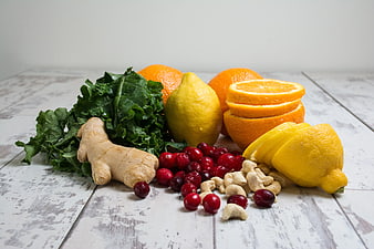 Healthy Superfoods Kale Ginger Citrus Cranberries Cashews