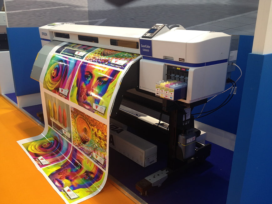 Epson SureColor Large Format Inkjet Printer Printing Vibrant Colorful Poster