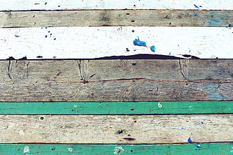 Weathered Wooden Planks with Peeling Paint Texture