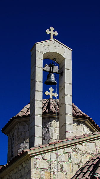Orthodox Church Bell Tower Against Blue Sky