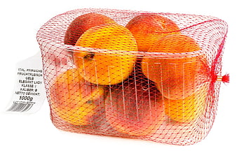 Packaged Italian Peaches in Red Mesh Net