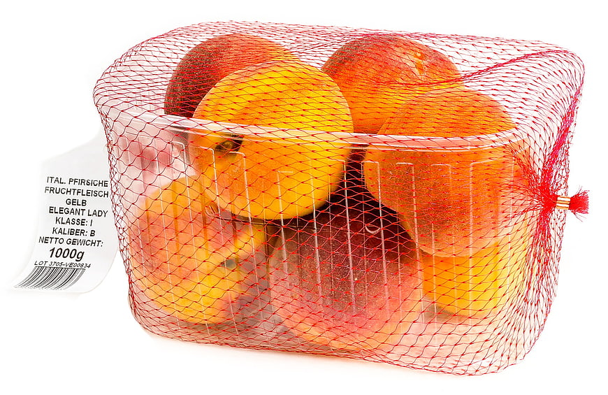 Packaged Italian Peaches in Red Mesh Net