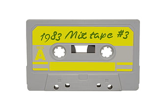 Vintage 1983 Mixtape Cassette on White Background