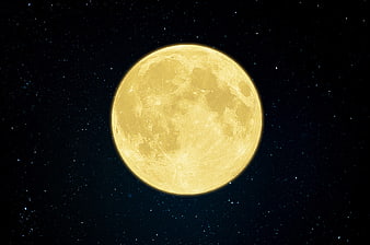 Full Moon in Starry Night Sky