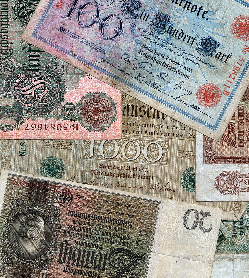 Vintage German Banknotes From 1905 And 1910