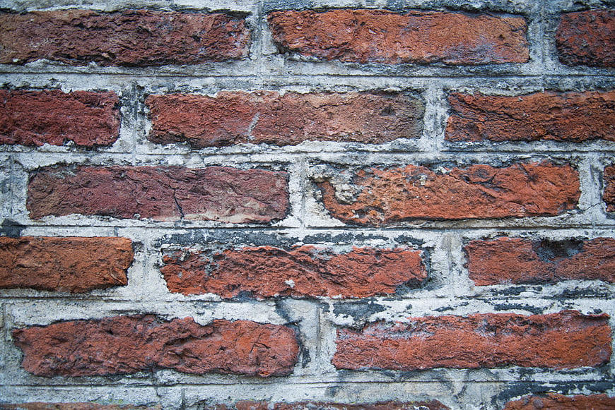 Weathered Red Brick Wall Texture Background