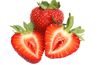 Fresh Red Strawberries Isolated on White Background