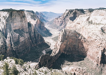 Aerial View of Grand Canyon with River and Cliffs