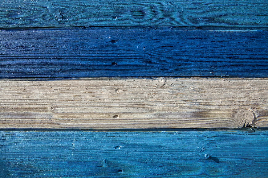 Textured Blue and White Painted Wooden Planks Background