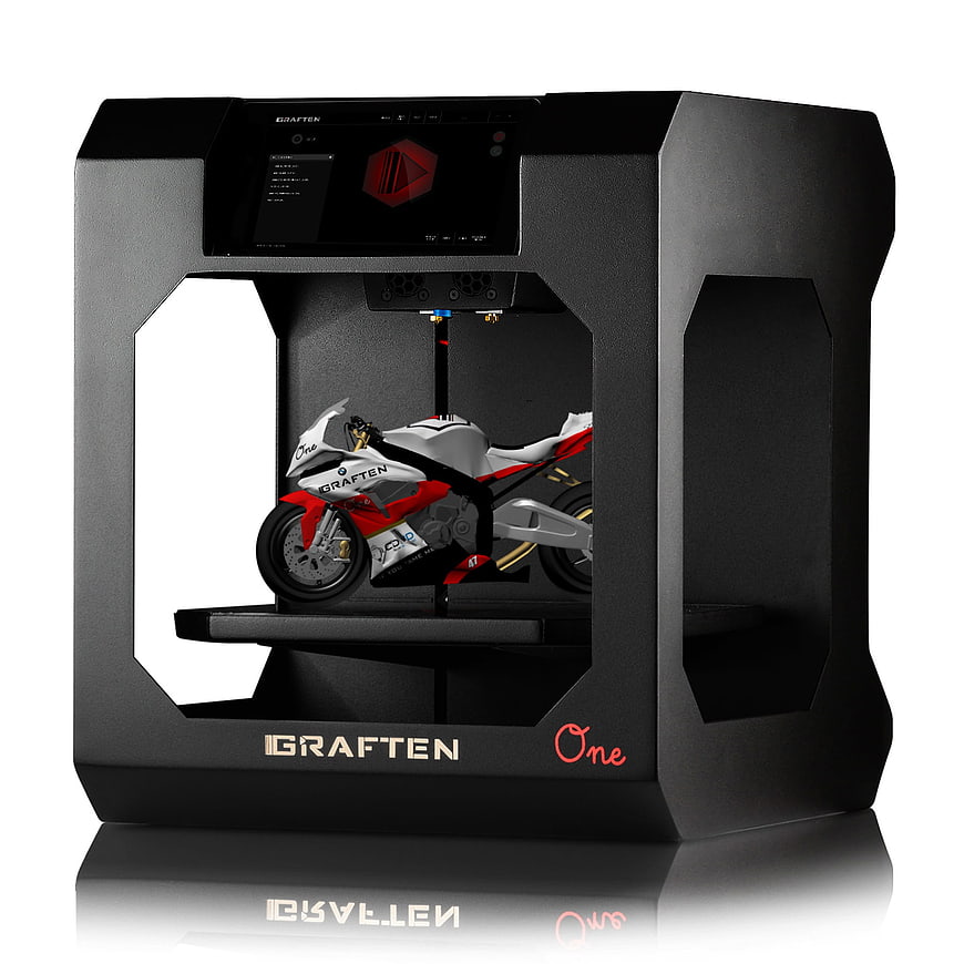 Graften One 3D Printer Printing Detailed BMW Motorcycle Model