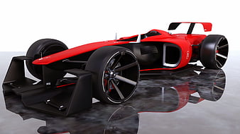 Red Formula 1 Race Car 3D Render