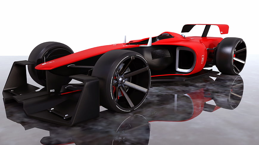 Red Formula 1 Race Car 3D Render