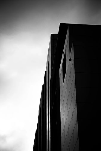 Black and White Modern Building Silhouette