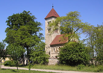 Romanesque Church Tower in Bohemia, Czech Republic