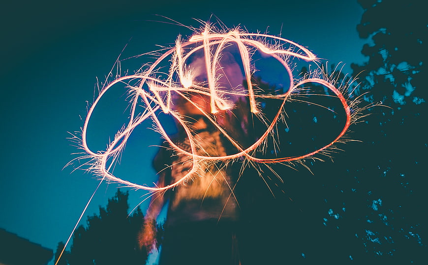 Long Exposure Sparkler Light Painting at Night