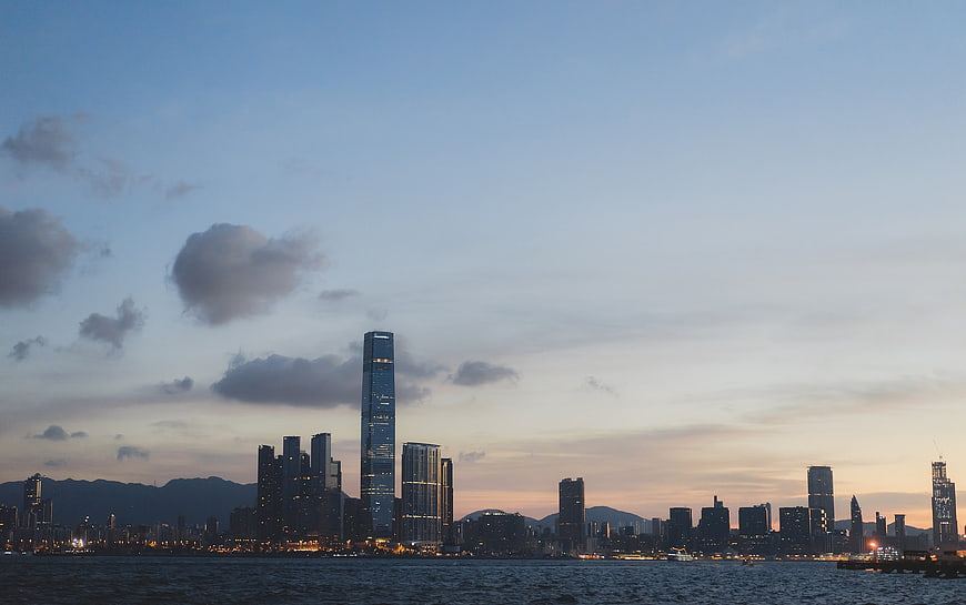 Hong Kong Skyline at Dusk with Victoria Harbour