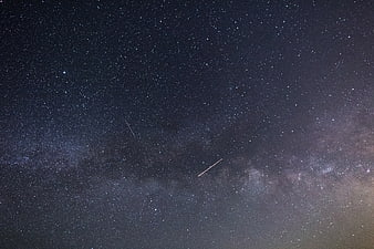Milky Way Galaxy with Shooting Stars in Night Sky