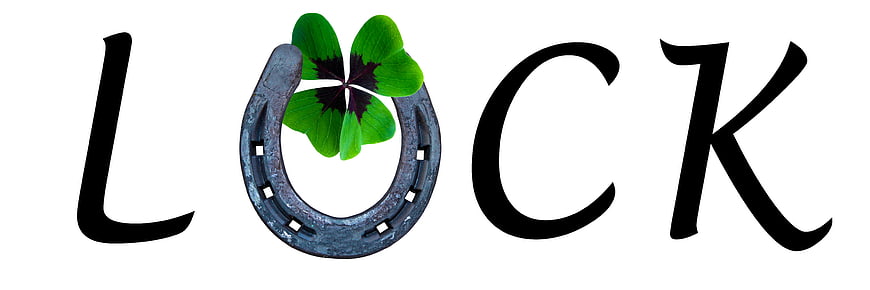 Lucky Horseshoe and Four Leaf Clover Symbol Design