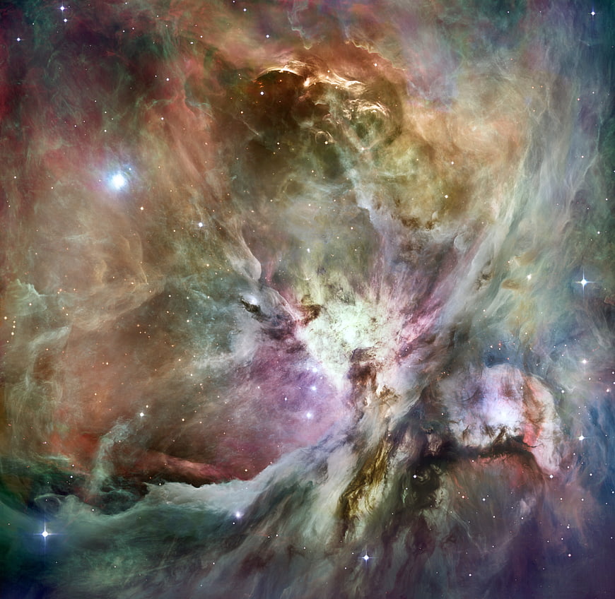 Vibrant Orion Nebula Space Background with Stars