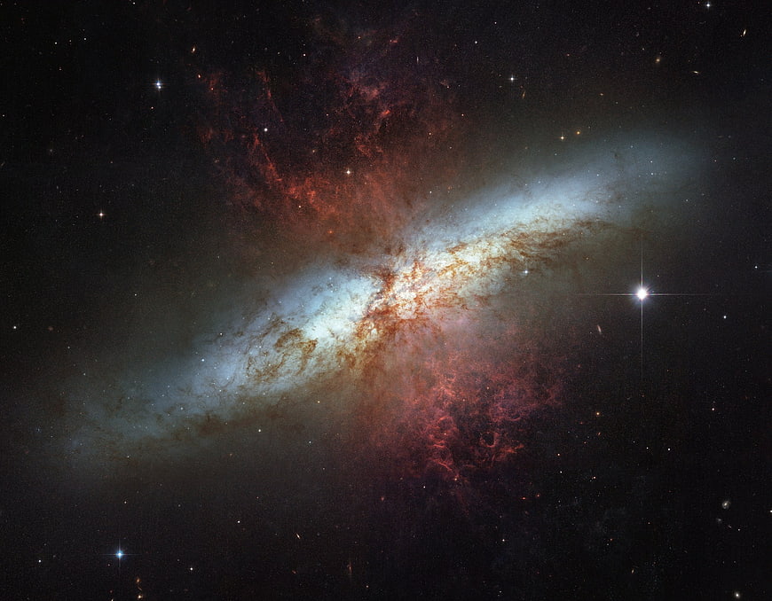 Messier 82 Galaxy and NGC 3034 in Deep Space