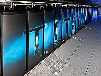 Titan Supercomputer Blue Server Racks In Data Center