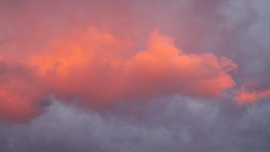 Dramatic Pink and Orange Sunset Clouds in the Sky