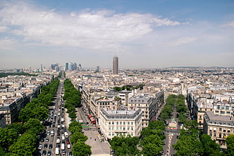 Aerial View of Paris Cityscape with La Défense Skyline