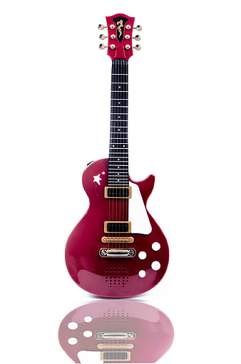 Red Electric Guitar Isolated on White Background