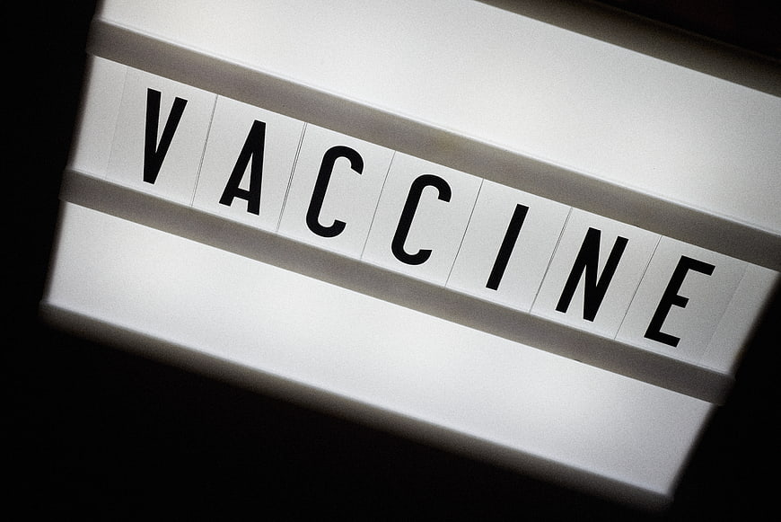 Vaccine Text on White Light Box Sign