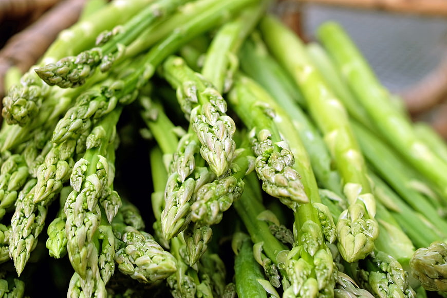 Close-up of Fresh Green Asparagus Spears