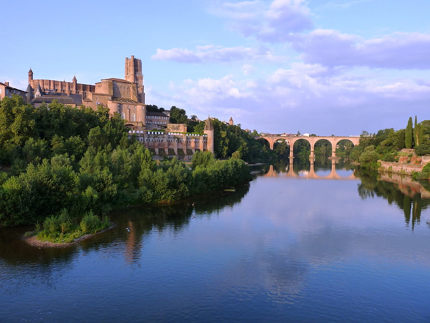 Albi Cathedral and Tarn River Bridge Landscape