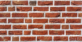 Textured Red Brick Wall Background with White Mortar