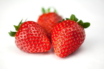 Fresh Red Strawberries on White Background