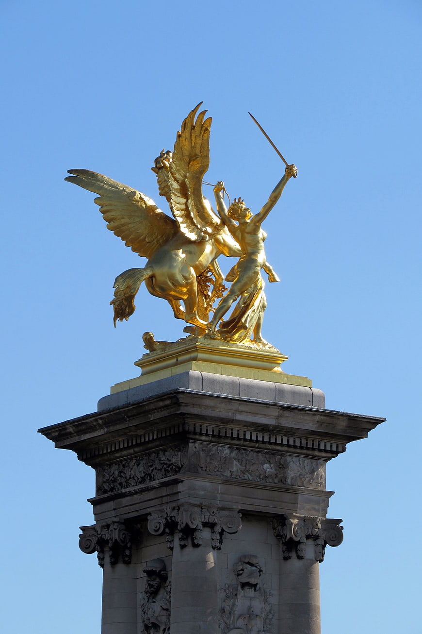 Golden Angel of Peace Sculpture on Paris Column