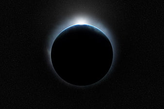 Dramatic Earth Eclipse in Deep Space with Starry Background