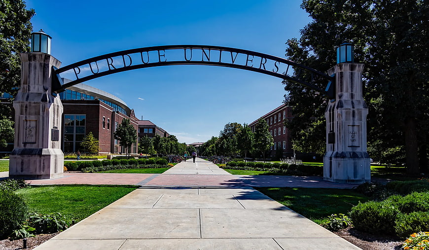 Purdue University Archway Entrance on Sunny Day
