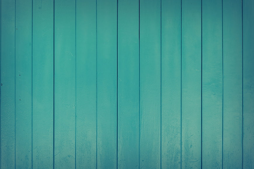 Turquoise painted wooden plank wall texture background