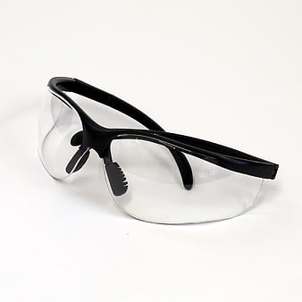 Black Safety Glasses on White Background