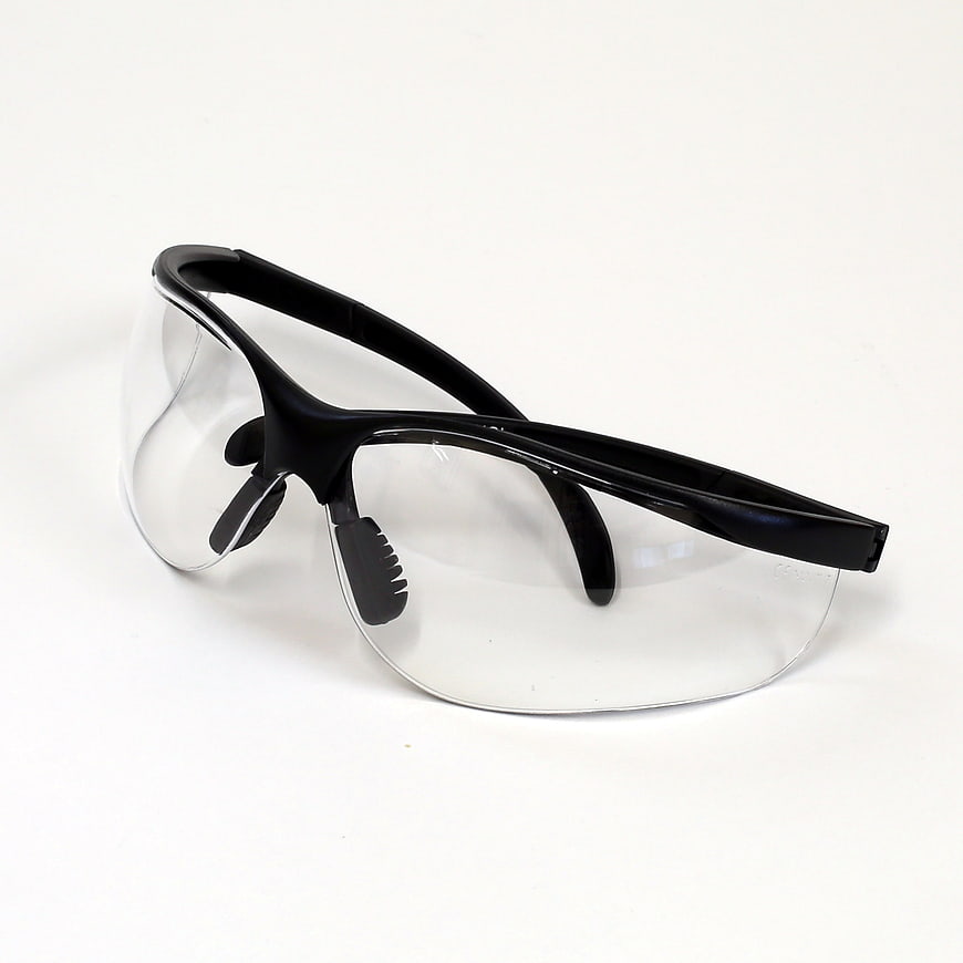 Black Safety Glasses on White Background