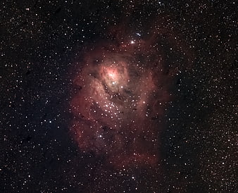 Deep Space Galaxy with Red Nebula and Star Field