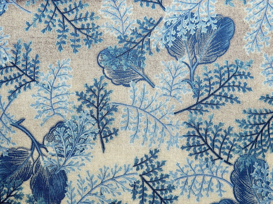 Vintage Blue Floral Fabric Pattern Texture