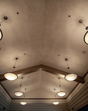 Symmetrical Ceiling Lights in Modern Interior