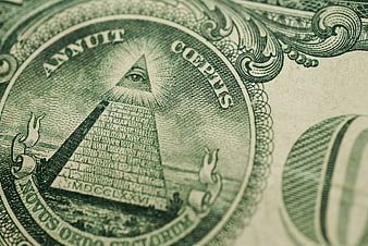 Close-up of Eye of Providence on US Dollar Bill