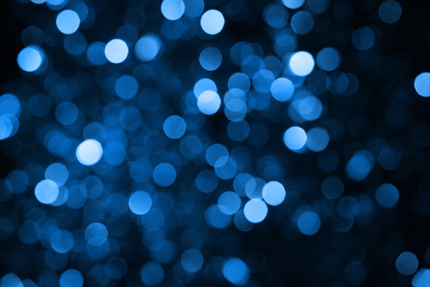 Abstract Blue Bokeh Background with Glowing Lights