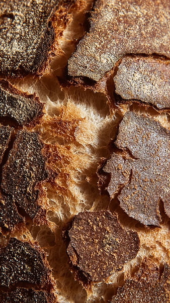Close-up Texture of Artisan Bread Crust