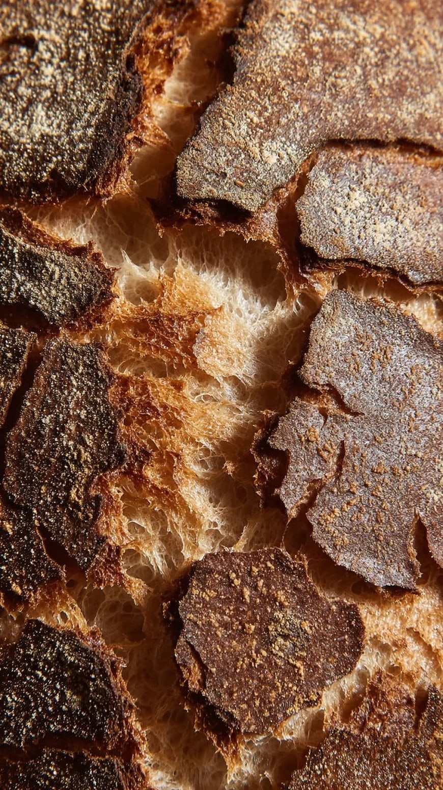 Close-up Texture of Artisan Bread Crust